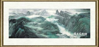 施江城_长卷 高峡平湖图卷(局部)